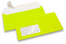 Envelopes néon - amarelo, com janela 45 x 90 mm, posição da janela 20 mm do lado esquerda e 15 mm do abaixo | PIT Packaging.pt | Envelopesonline