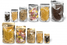 Sacos de fundo bloco metálicos transparentes - dourado metalizado e prateado metalizado | PIT Packaging.pt | Envelopesonline