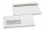 Envelopes com janela, branco, 110 x 220 mm (EA5/6), janela à esquerda 40 x 110 mm, posição da janela 20 mm do esquerda e 24 mm do baixo, 90 gramas, fecho autocolante | PIT Packaging.pt | Envelopesonline