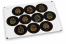 Selos para envelopes da Páscoa - preto + amarelo dourado | PIT Packaging.pt | Envelopesonline