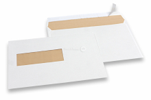 Envelopes com janela branco sujo, 156 x 220 mm (EA5), janela à esquerda 40 x 110 mm, posição da janela 20 mm do esquerda e 66 mm do baixo, 90 gsm, aprox. 7 g por unidade | PIT Packaging.pt | Envelopesonline
