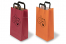 Sacos de papel com alças dobradas - vermelho e laranja com um exemplo impresso | PIT Packaging.pt | Envelopesonline