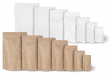 Sacos de fundo bloco em kraft - castanho e branco | PIT Packaging.pt | Envelopesonline