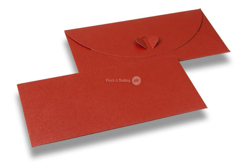 Envelopes com fecho cora&ccedil;&atilde;o - Vermelho