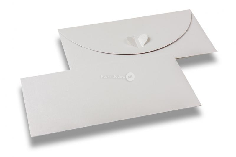Envelopes com fecho cora&ccedil;&atilde;o - Branco