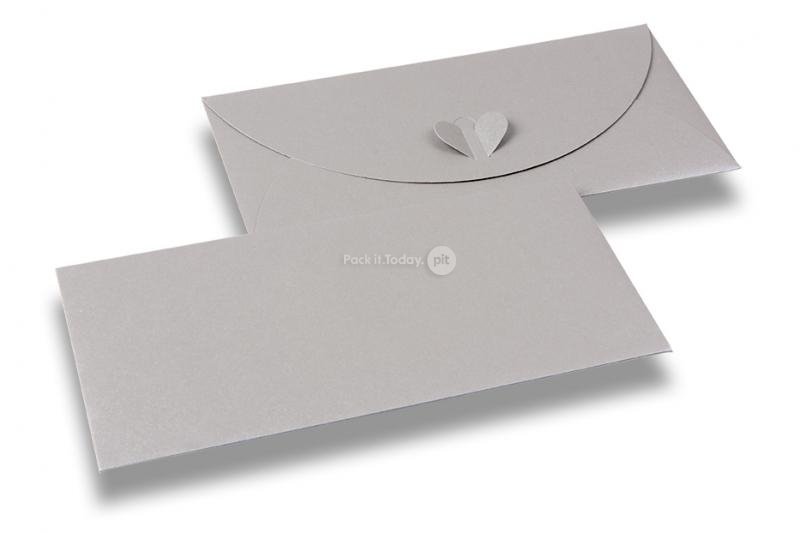 Envelopes com fecho cora&ccedil;&atilde;o - Cinzento Prateado