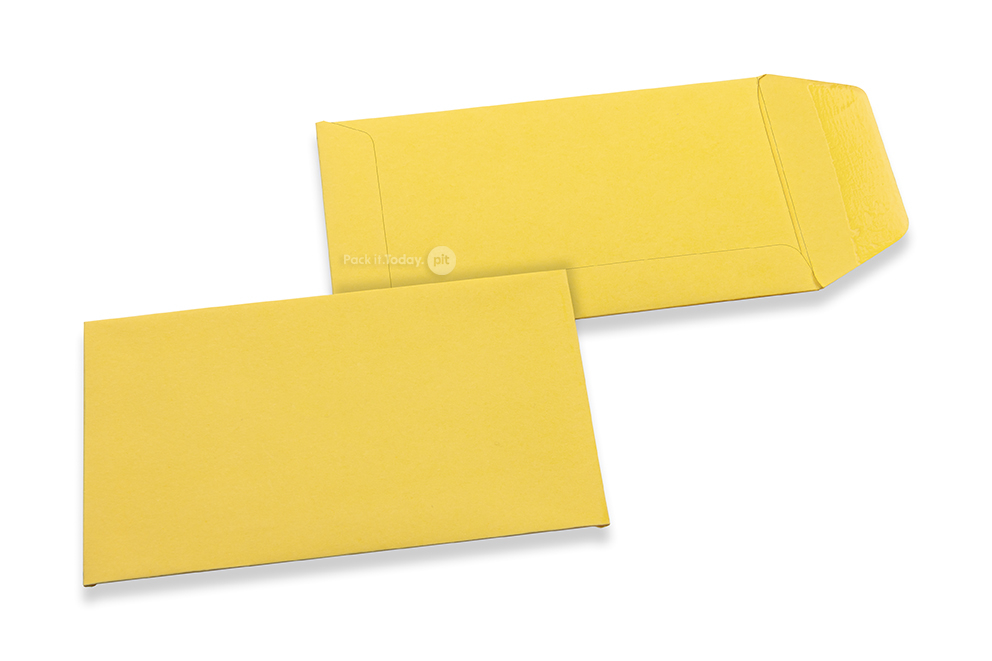 Envelopes de bolso coloridos - amarelo botão-de-ouro, 65 x 105 mm