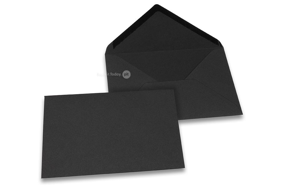 Envelopes reciclados - preto 114 x 162 mm