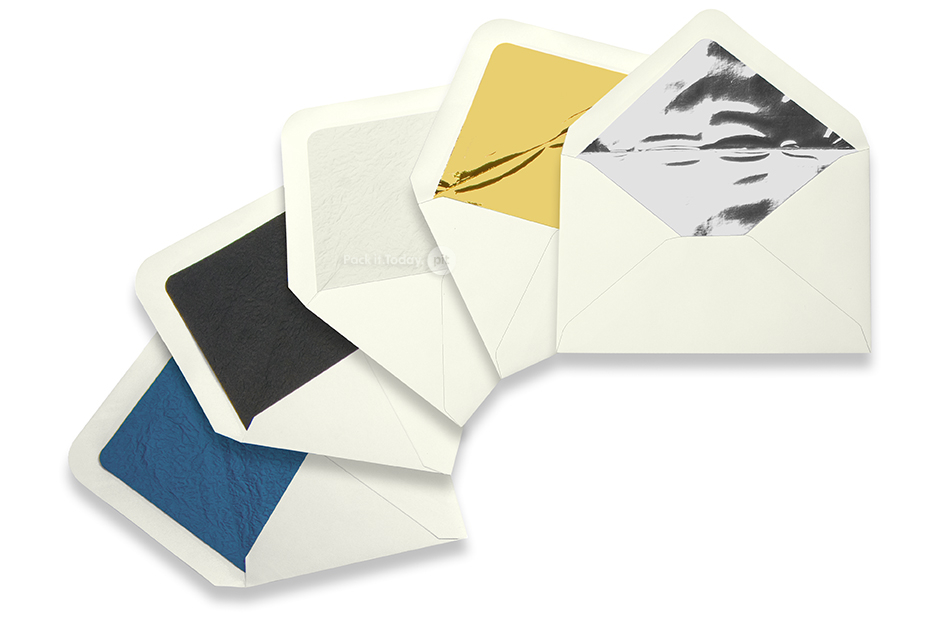 Envelopes brancos marfim forrados