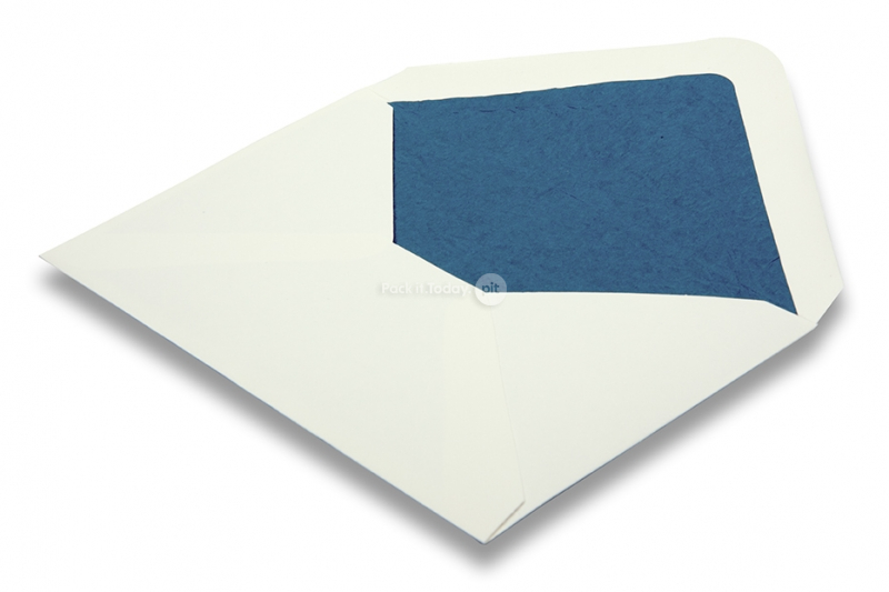 Envelopes brancos marfim forrados - forro azul