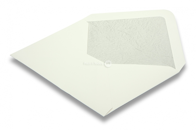 Envelopes brancos marfim forrados - forro branco