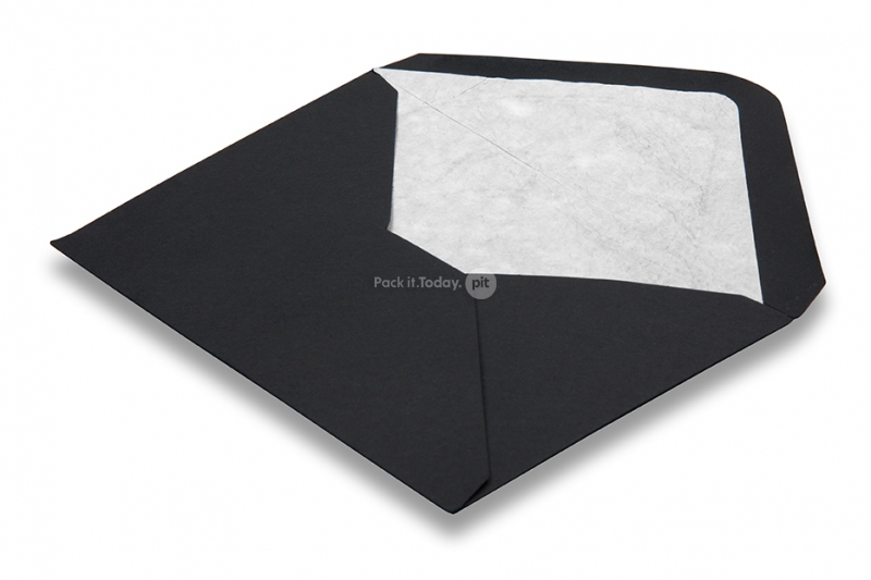 Envelope preto forrado - forro branco