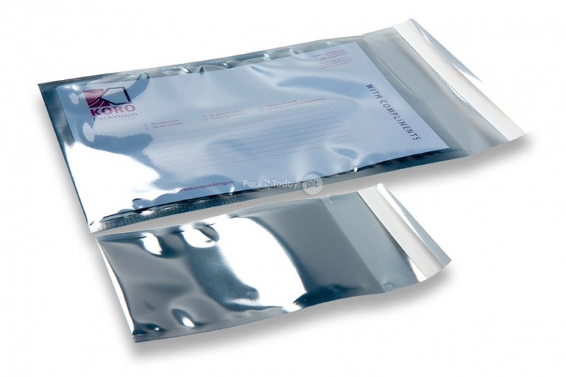 Envelopes de folha semitransparente, cinzento prateado