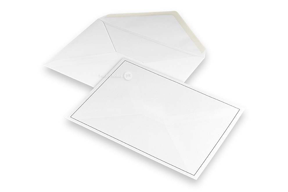 Envelopes de luto - branco + margem única, 156 x 220 mm