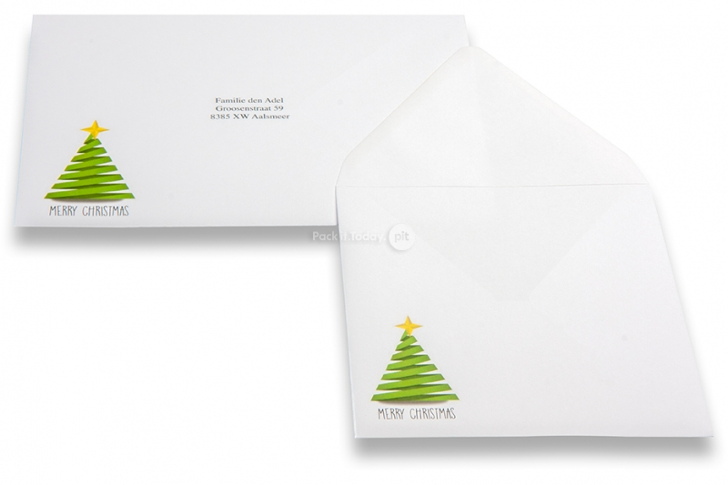 Envelopes de postais de Natal - &aacute;rvore de Natal