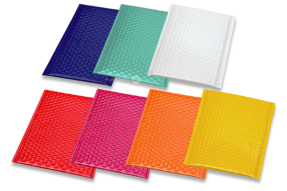 Envelopes almofadados metalizados de alto brilho