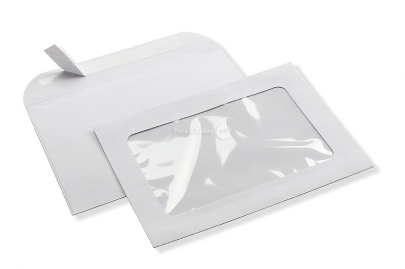 Envelopes com janela panor&acirc;mica, 162 x 229 mm (A5), fecho autocolante, (formato da janela: 110 x 180 mm, posi&ccedil;&atilde;o: 25 mm da esquerda, 25 mm do fundo)