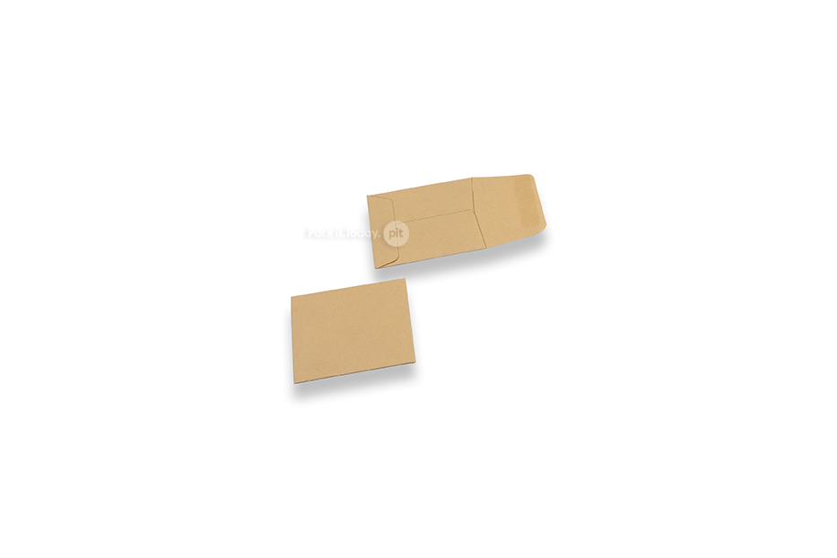 Envelopes comerciais reciclados, 60 x 60 mm, quadrado, com goma, 70 g.