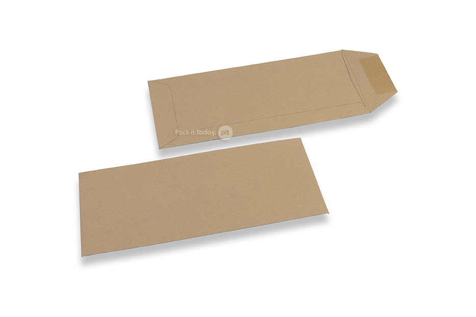 Envelopes comerciais reciclados, 110 x 220 mm, EA 5/6, aba no lado curto, com goma, 80 g.