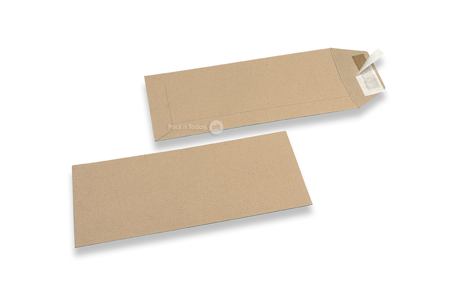 Envelopes comerciais reciclados, 110 x 220 mm, EA 5/6, aba no lado curto, fecho autocolante, 115 g.