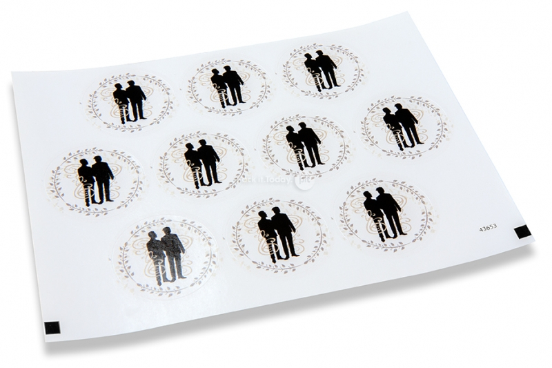 Selos para envelope de casamento - homem e homem