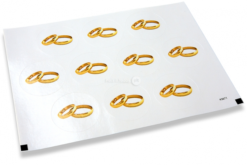 Selos para envelope de casamento - alian&ccedil;as douradas