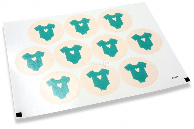 Selos para envelope de nascimento - babygrow azul