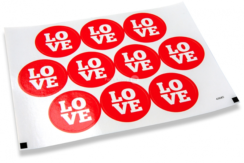 Selos para envelope, amor - amor vermelho