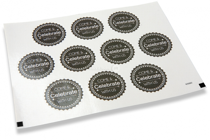 Selos para envelope de festa - come & celebrate with us