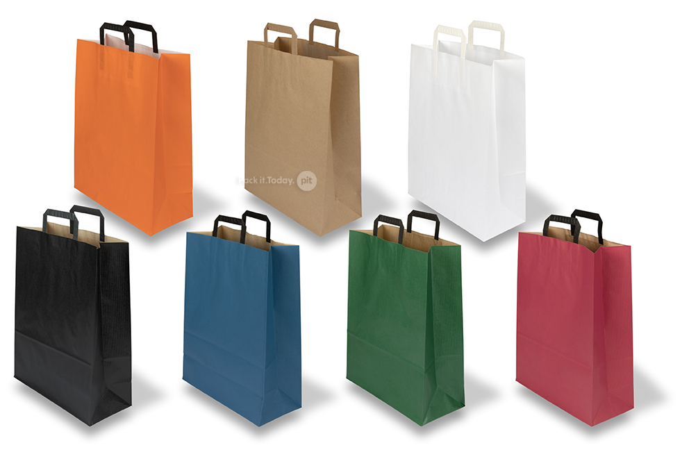 Sacos de papel com alças dobradas