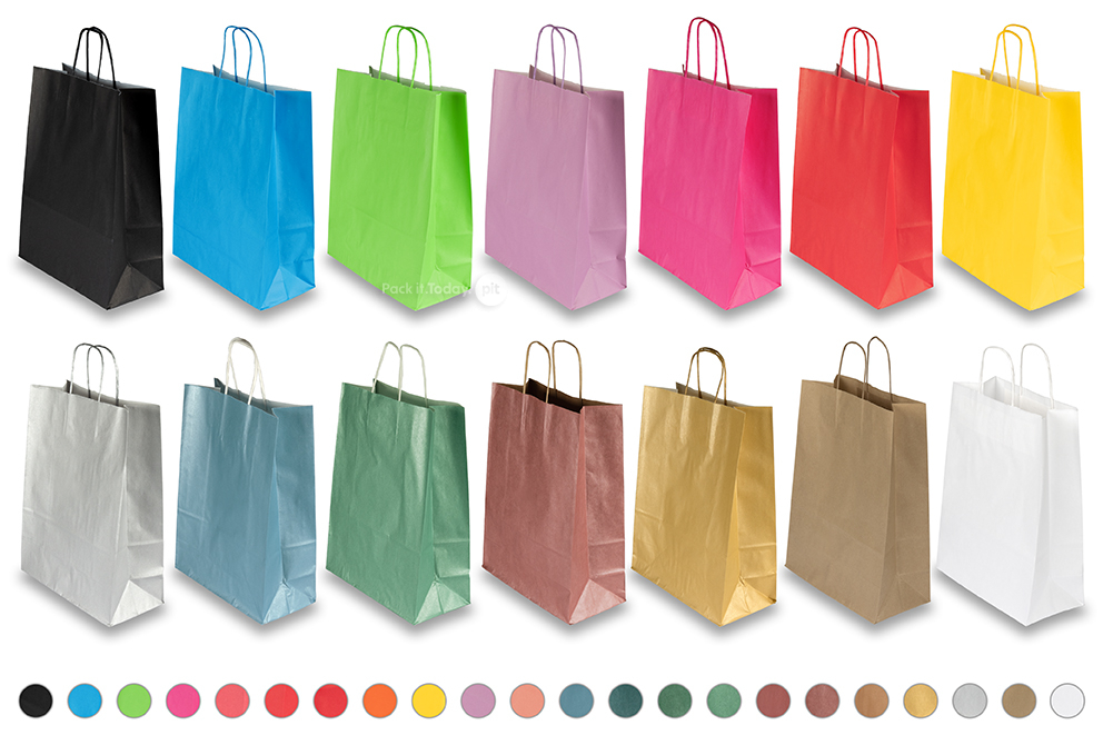 Sacos de papel com alças torcidas