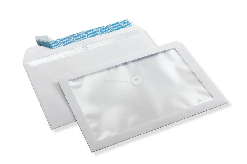 Envelopes com janela panorâmica,, 162 x 229 mm (A5), 100 gr, fecho autocolante,  (formato da janela 130 x 200 mm, posição: 15 mm da esquerda, 15 mm do fundo)