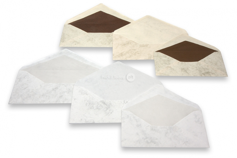 Envelopes marmorizados - cinza e castanho