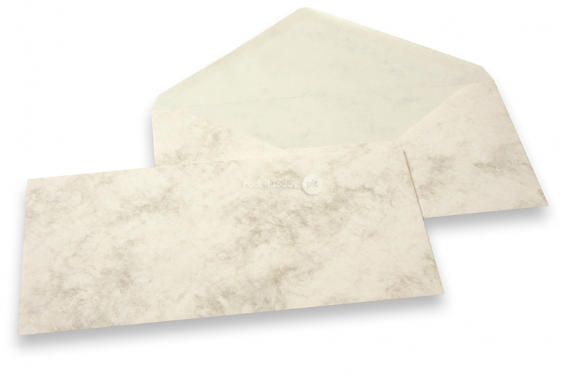 Envelopes marmorizados - 110 x 220 mm, marmorizado castanho, sem forro