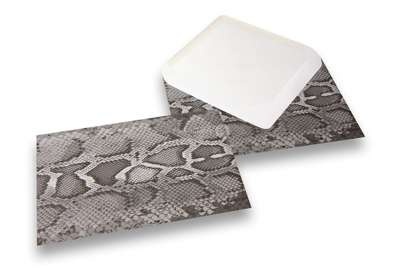 Envelopes com impressão animal - preto, impressão de cobra