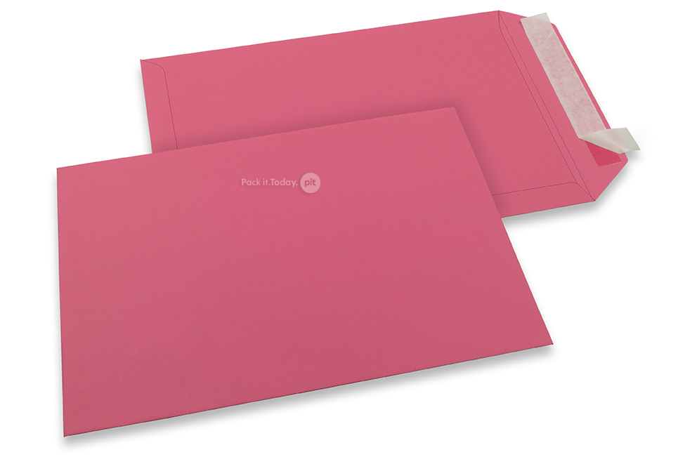 Envelopes de papel coloridos - Cor-de-rosa, 229 x 324 mm