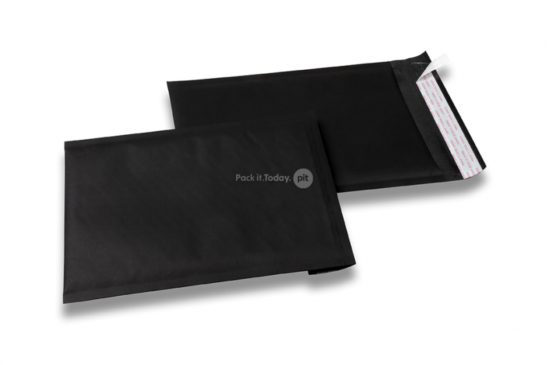 Envelopes de papel de bolhas pretos - 180 x 250 mm, 160 gramas