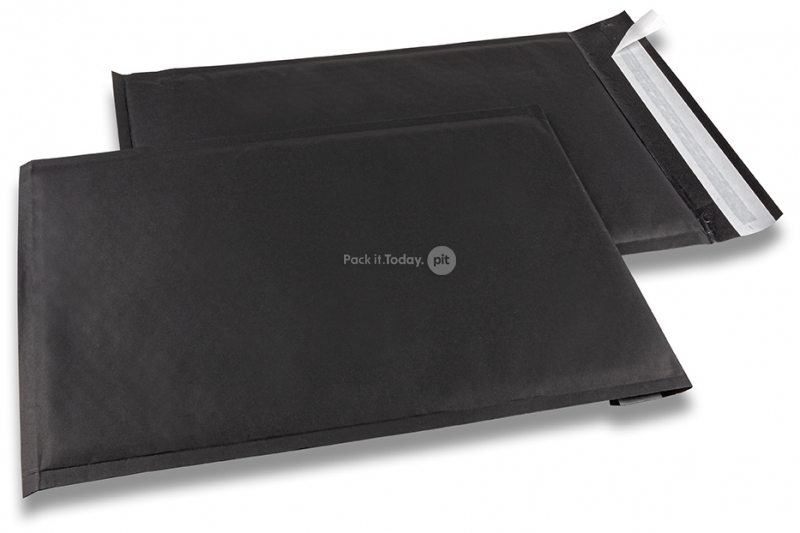 Envelopes de papel de bolhas pretos - 250 x 350 mm, 160 gramas