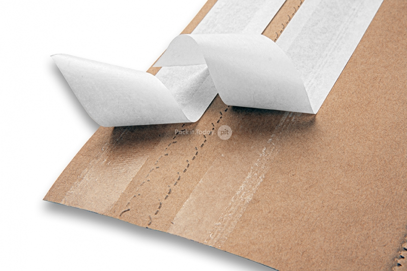 Sacos de papel com fita de vedação - castanho fita adesiva de retorno