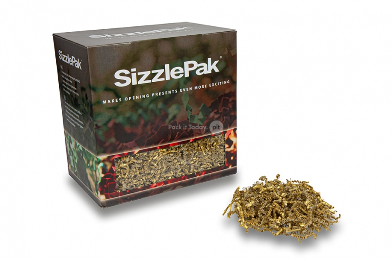 Farripas de papel para enchimento SizzlePak - Dourado (1.25 kg), 120 gramas de papel
