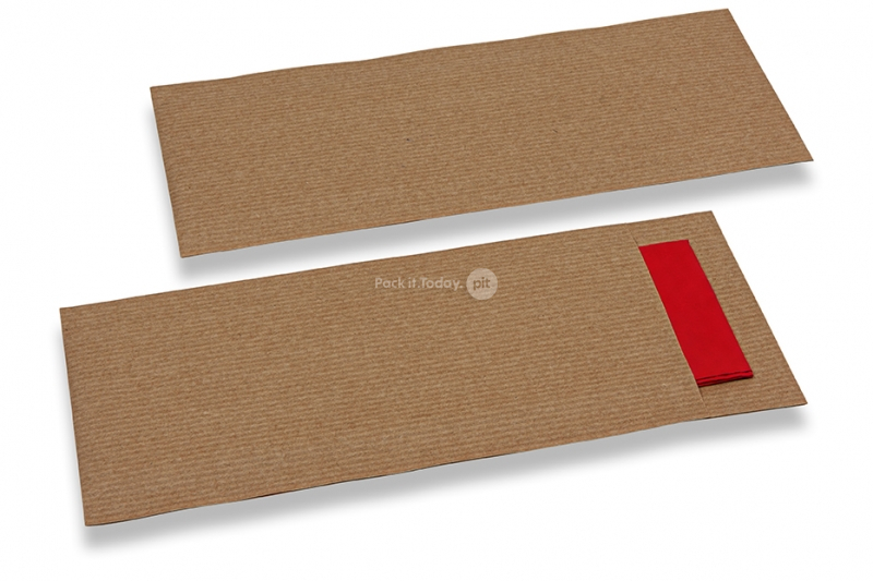 Sacos porta-talheres castanho sem incição + vermelho guardanapos