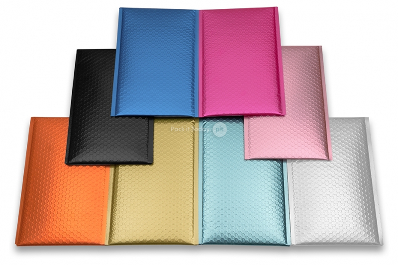 Envelopes de bolhas de plástico metalizado mate ECO