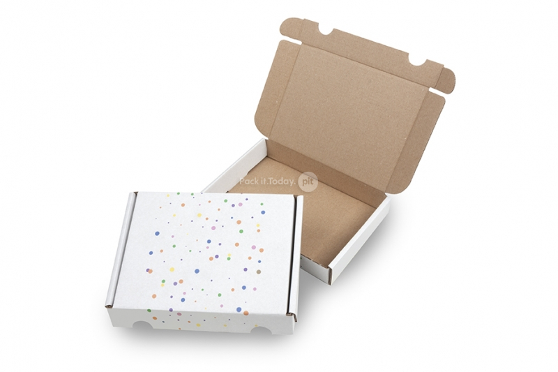 Caixas de envio impressas - bolinhas coloridas
