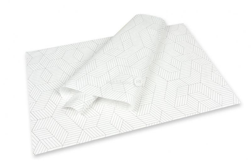 Papel de seda - cubos pretas