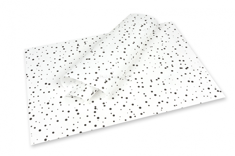 Papel de seda - bolinhas pretas