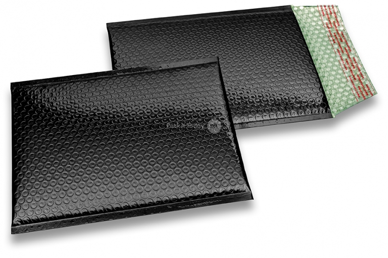 Envelopes de bolhas de plástico metalizado ECO - preto 180 x 250 mm
