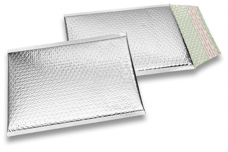 Envelopes de bolhas de plástico metalizado ECO - prateado 180 x 250 mm