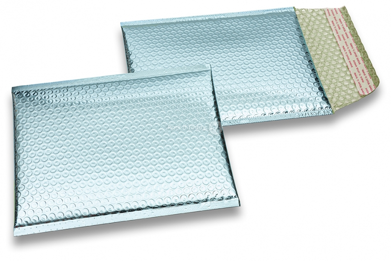 Envelopes de bolhas de plástico metalizado ECO - azul gelo 180 x 250 mm