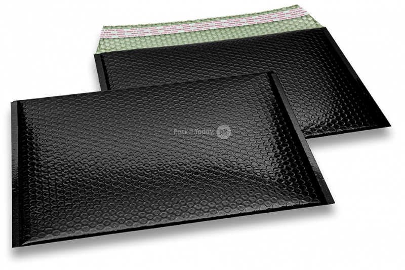 Envelopes de bolhas de plástico metalizado ECO - preto 235 x 325 mm