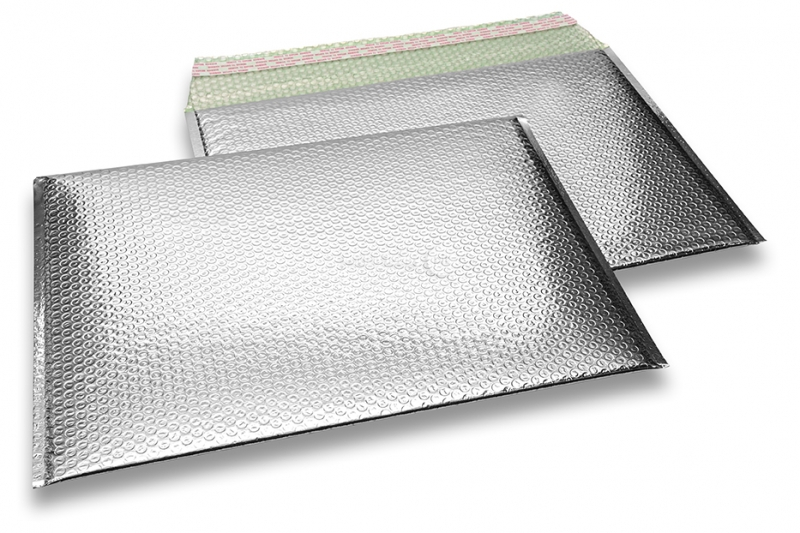 Envelopes de bolhas de plástico metalizado ECO - prateado 320 x 425 mm
